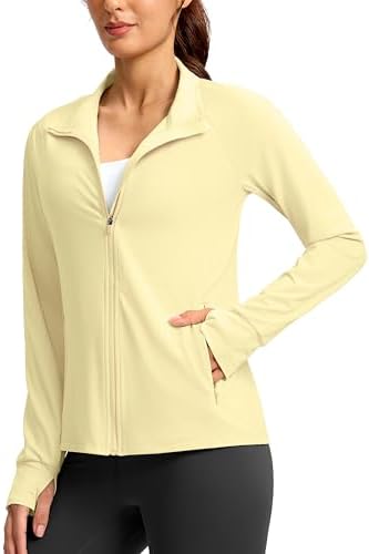 Women's UPF 50+ zip-up jacket, light yellow