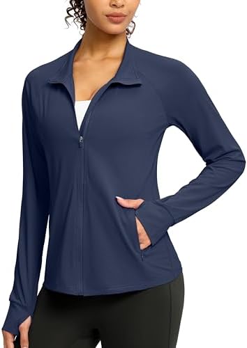 Women's UPF 50+ zip-up jacket, navy