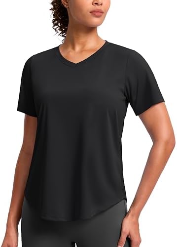 Women's V-neck sun shirt, black