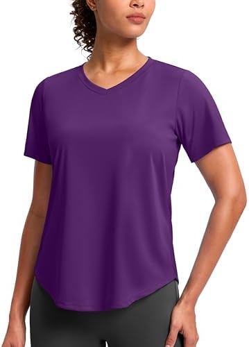 Women's V-neck sun shirt, dark purple