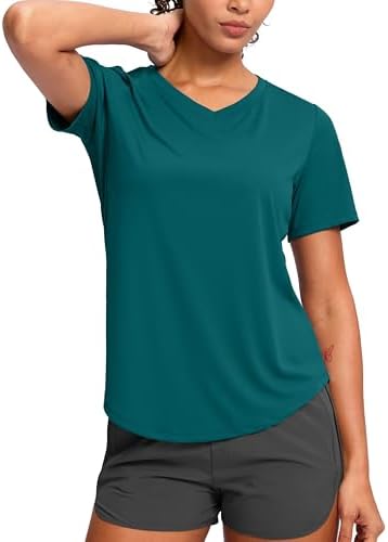 Women's V-neck sun shirt, harbor blue