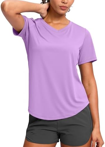 Women's V-neck sun shirt, light purple