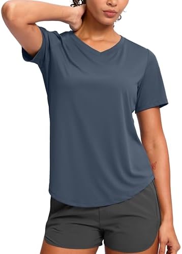 Women's V-neck sun shirt, navy