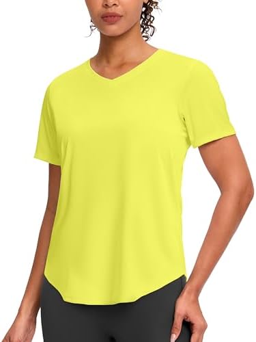 Women's V-neck sun shirt, yellow