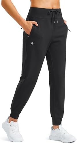 Women's water-resistant fleece-lined joggers, black