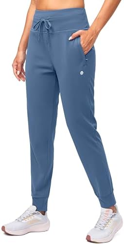 Women's water-resistant fleece-lined joggers, blue