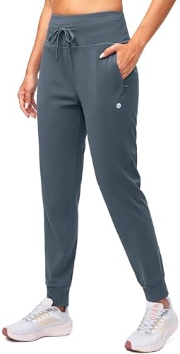 Women's water-resistant fleece-lined joggers, dusty blue