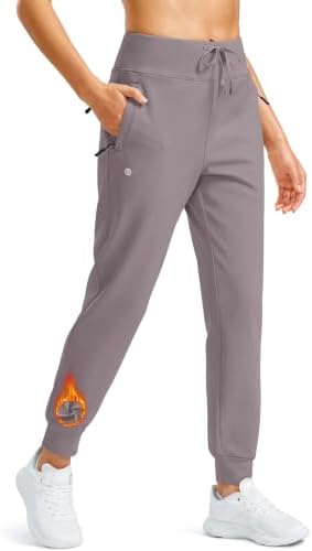 Women's water-resistant fleece-lined joggers, dusty grey