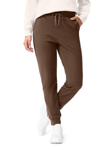 Women's water-resistant fleece-lined joggers, espresso