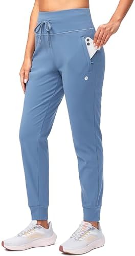 Women's water-resistant fleece-lined joggers, slate blue