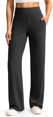 Women's wide-leg yoga pants, black