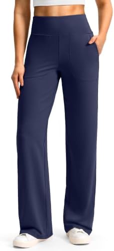 Women's wide-leg yoga pants, dark blue