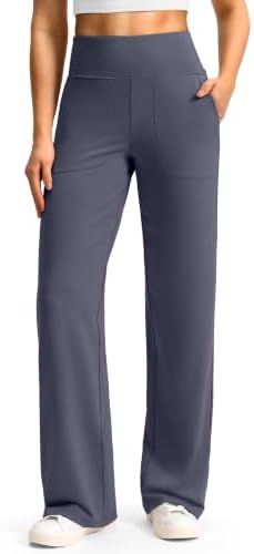 Women's wide-leg yoga pants, grey blue
