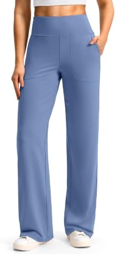 Women's wide-leg yoga pants, haze blue