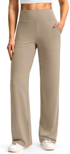 Women's wide-leg yoga pants, khaki