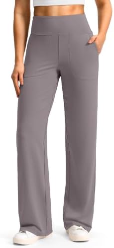 Women's wide-leg yoga pants, stone grey