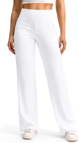Women's wide-leg yoga pants, white