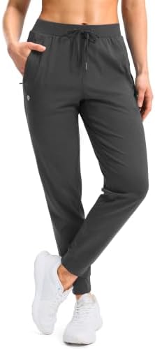 Women's workout joggers, zip pockets, charcoal