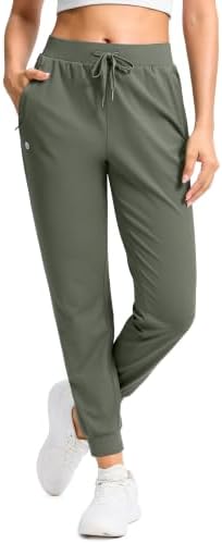 Women's workout joggers, zip pockets, sage green