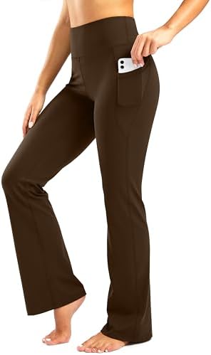 Women's yoga pants, four inseams, coffee brown