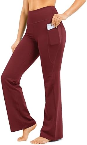 Women's yoga pants, four inseams, dark red