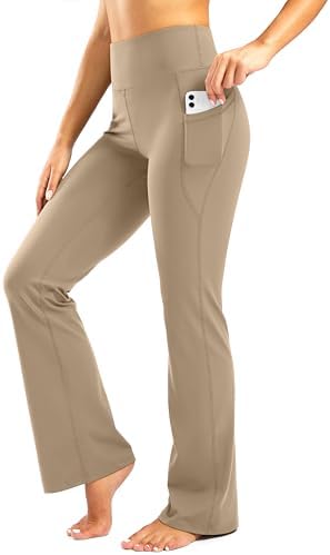 Women's yoga pants, four inseams, khaki