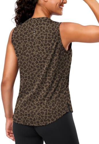 Women's yoga tank top, leopard print