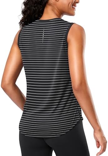 Women's yoga tank top, white stripe
