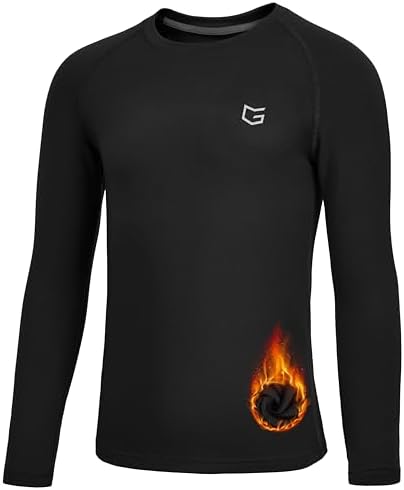 Youth boys' thermal compression top, black