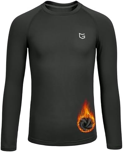 Youth boys' thermal compression top, dark grey