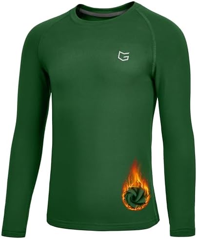 Youth boys' thermal compression top, green