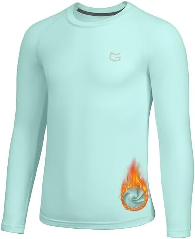 Youth boys' thermal compression top, mint green