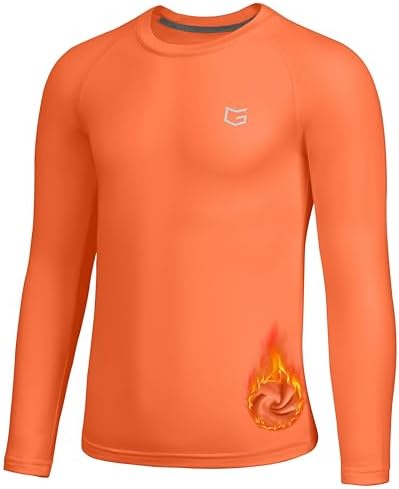Youth boys' thermal compression top, orange