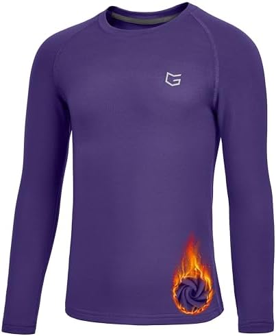 Youth boys' thermal compression top, purple