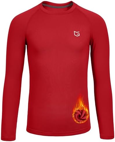 Youth boys' thermal compression top, red