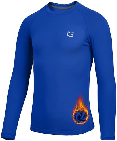 Youth boys' thermal compression top, royal blue