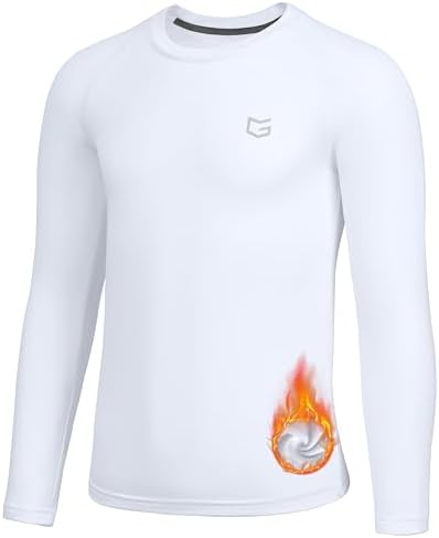 Youth boys' thermal compression top, white